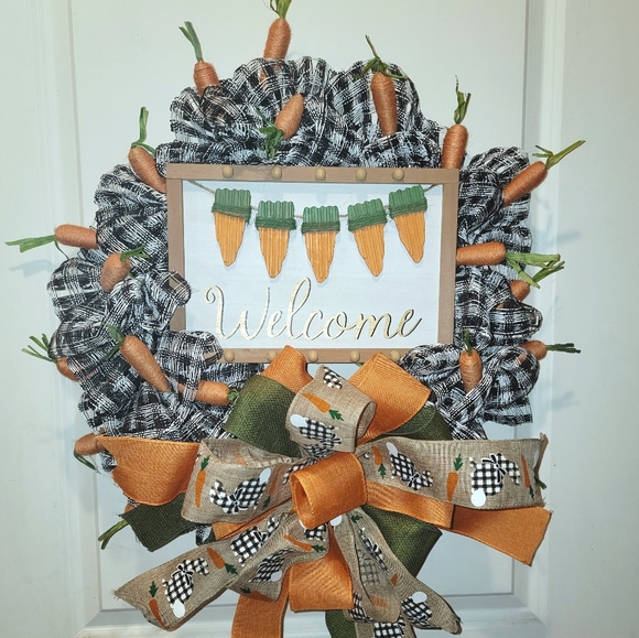 Spring Welcome Wreath Wood Jute Burlap Farmhouse Western Country - Picture 4 of 4